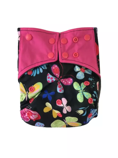 Cloth Diaper Cover Bamboo Charcoal OS Reusable Washable NEW Butterfly USA SELLER
