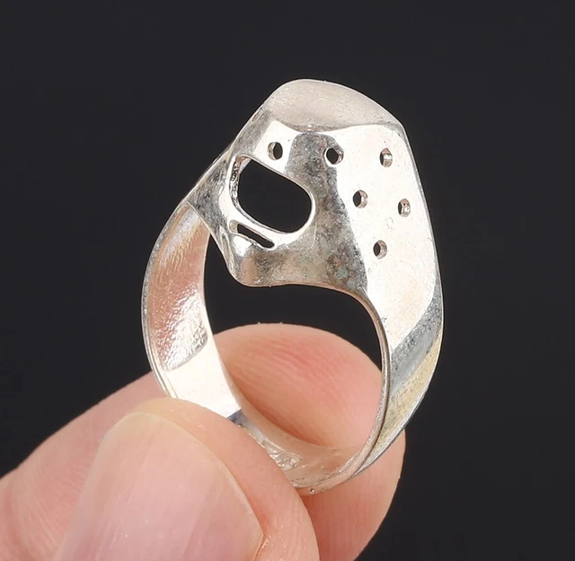 Mask Simulated .925 Solid Sterling Silver Ring Size 7 #54006