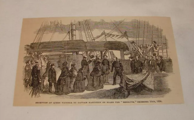 1879 Rivista Incisione ~ Reception Di Regina Victoria, 'Resolute'