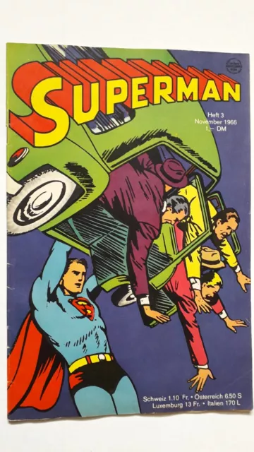 Superman Nr.3 von November 1966 - Original Comicheft Ehapa Z1-2