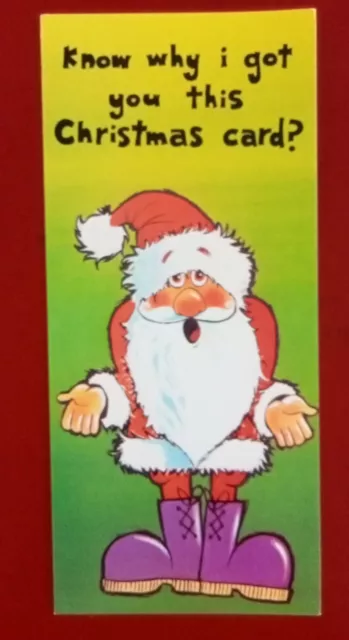 Happy Christmas Vintage Greeting Card Funny Joke Merry Santa Claus Humorous