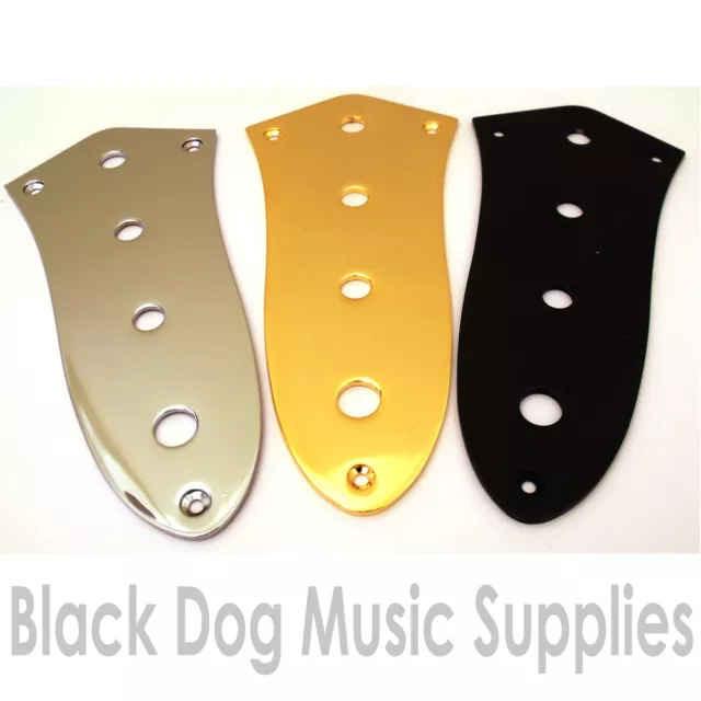 Quality Jazz bass guitar control plate blank in chrome black or gold