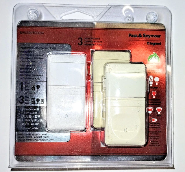 LEGRAND OCCUPANCY/VACANCY SENSOR Switch Auto On/Off -Tri Color- 3 Way ...