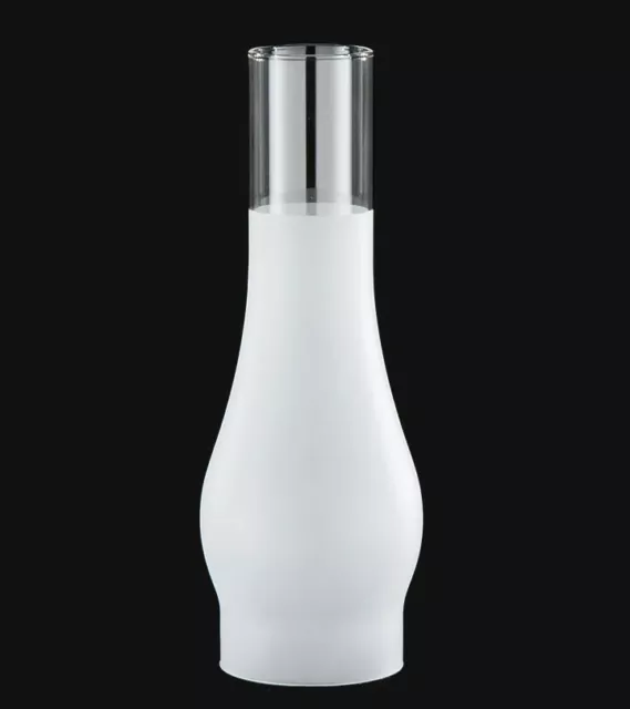 3" X 10" Frosted Glass Slim Oil Kerosene Lamp Chimney For #2 Burner 57947Jb
