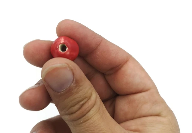 6 Pcs Clay Beads For Jewelry Making Handmade Red Ceramic Macrame Beads 10mm 6