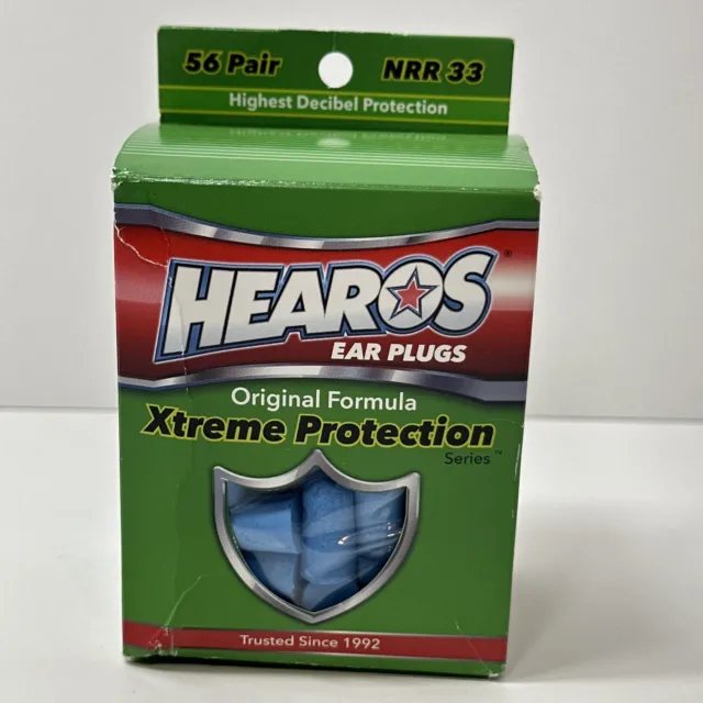 New Hearos Original Formulation Xtreme Protection Ear Plugs (NRR 32) (56 pairs)