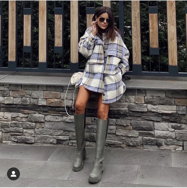 ZARA OVERSIZED CHECKED Overshirt Jacket Bloggers Fav Size XS-S