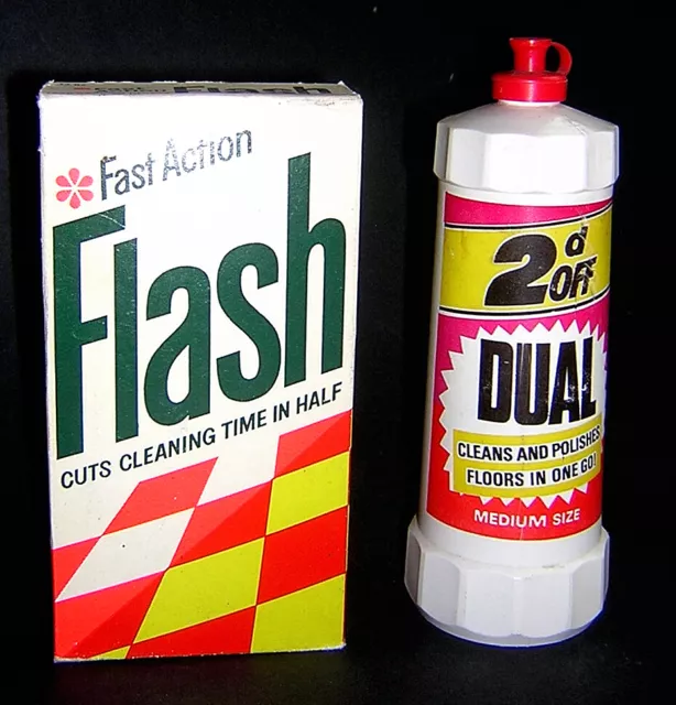 2 COLLECTABLE CLEANING Products 1960s FLASH Procter Gamble