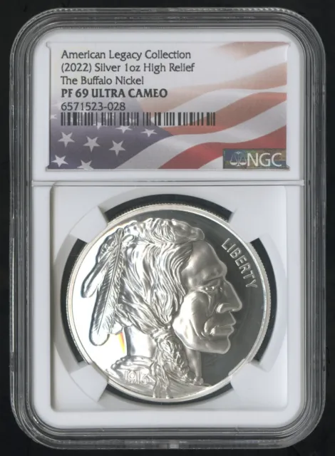 US Coin 2022 Buffalo Nickel Silver Legacy NGC PF69 NO RESERVE!