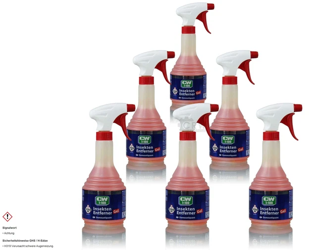 6x Dr. Wack CW1 : 100 Insect Gel Détachant pour Insectes 500 ML