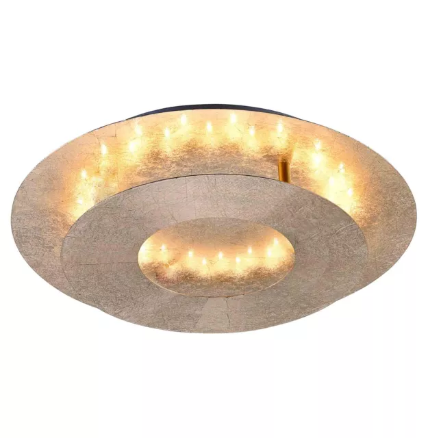 LED Deckenleuchte Blattgold Optik drehbarer Ring indirekte Beleuchtung 34x26cm