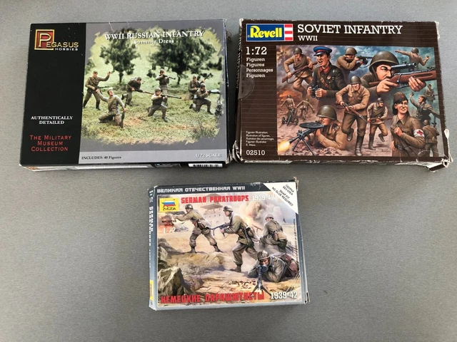 3 Boites Soldat Minature 1/72 Ww2 Infanterie Russe Et Soviet Allemand Neuf