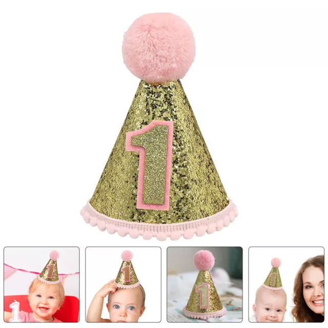 1st Birthday Hat Birthday Cone Hat Party Hat Glitter Birthday Cone Cap for