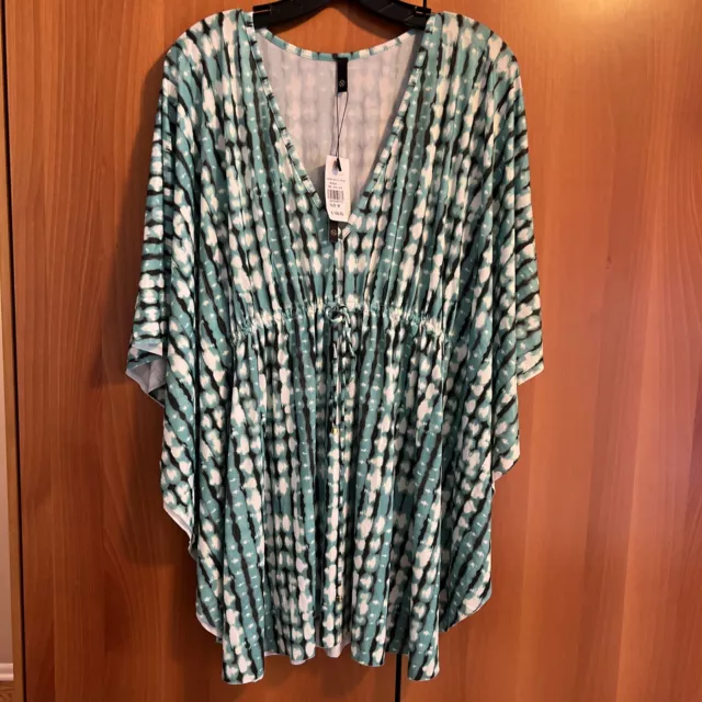 Vix Paula Hermanny Guarani Aqua Elie Caftan Size M $188 BNWT