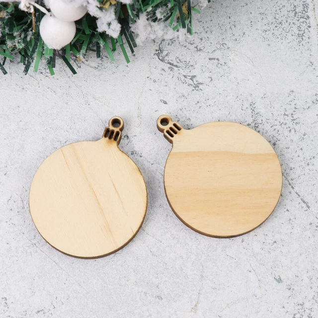 20 Pcs Christmas Unfinished Wood Ornaments Tree Hanging Tags Label Home