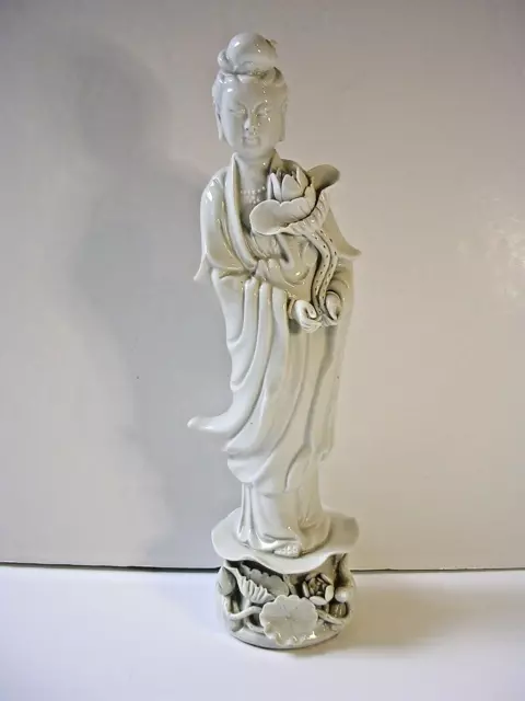 A Large Early 20th Century Chinese Blanc de chine Figure of Guanyin 31cm High