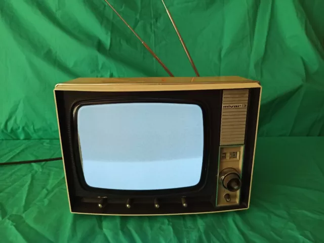 Raro TV MIVAR T34 Televisore B/N Vintage Design Space Age TESTATO e FUNZIONANTE
