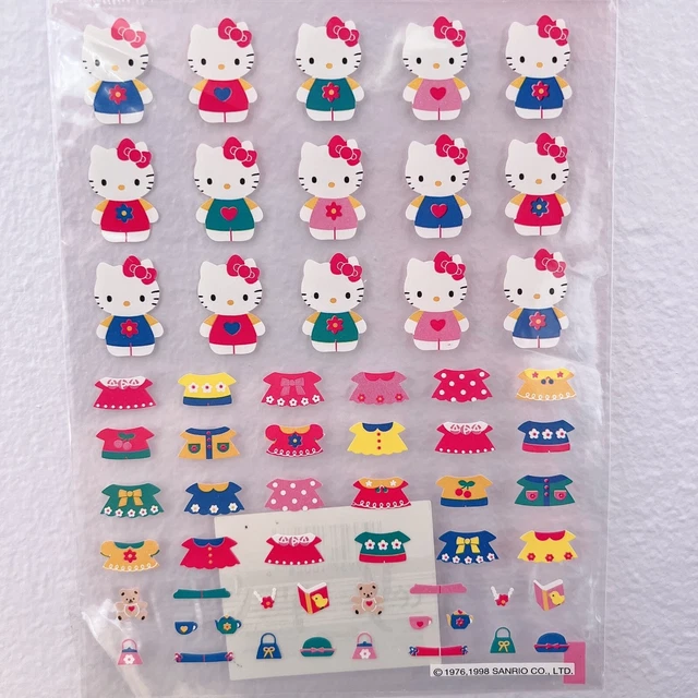 SANRIO 1998 VTG Hello Kitty Cute Dress Up Stickers Rare Kawaii Y2K