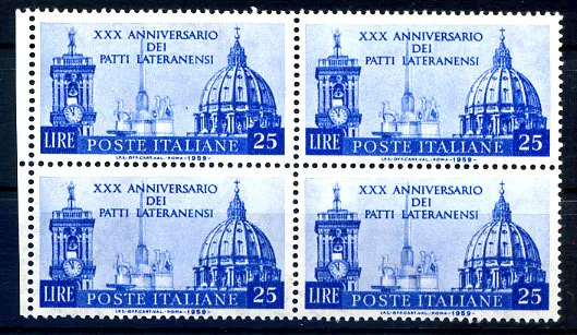 Italia 1959 - Patti Lateranensi  Quartina Nuova ** Mnh