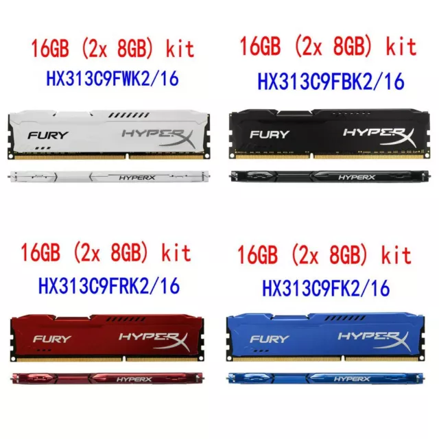 Pour HyperX FURY 16Go (2x 8Go) Kit RAM DDR3 1333Mhz 240Pin DIMM Intel Desktop FR