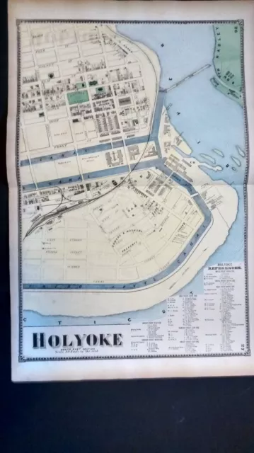 1870 Beers Atlas Map, .Holyoke North East, MA # 26, 27