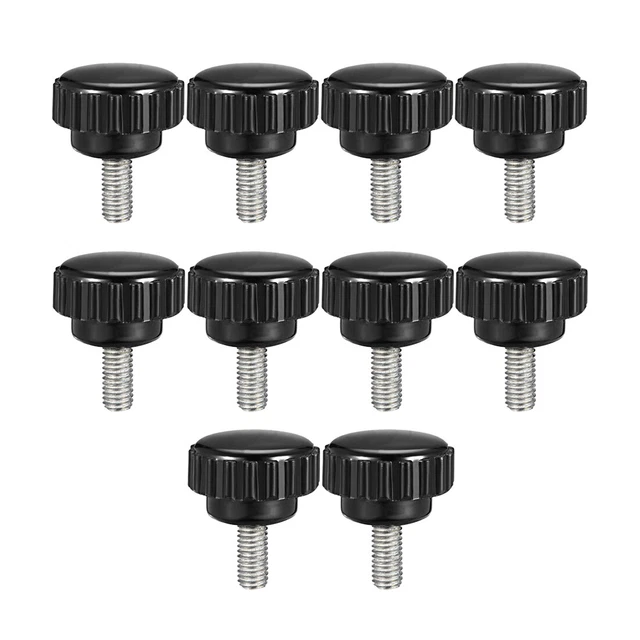 M5x10mm, filetage mâle Collier moleté Poignée Bouton visser tête rond type 10pc
