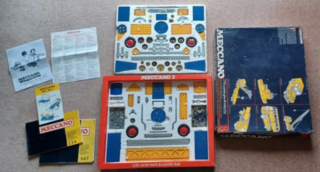 Meccano vintage set 8 1970's Big Blue boxed