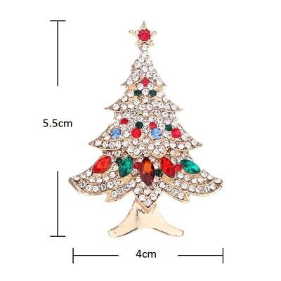 Wholesale Christmas Tree Enamel Crystal Brooch Pin Corsage Women Xmas Jewellery