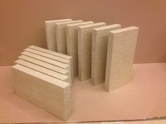 FIREBRICK FOR STOVES X 6 fits most stoves vermiculite 230 x 114 x 25mm