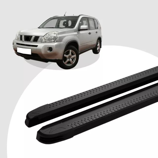 Trittbretter passend für Nissan X Trail 03/2007-07/2014 (Model: MAJA, Farbe: Sch