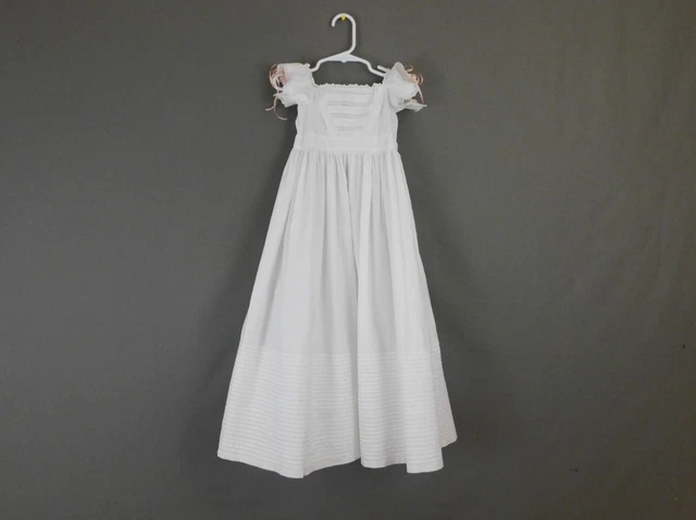 Victorian Infant Baby Gown, Cotton Embroidered, fits 20 inch chest 1800s Antique