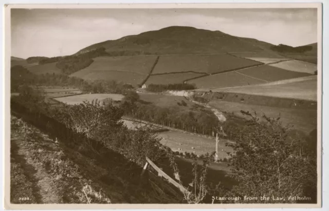 Staerough from the Law Yetholm Scottish Borders Vintage Real Photo Postcard H3