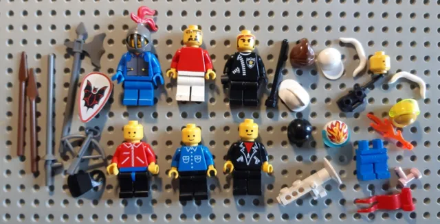 LEGO MINIFIGURES: 6 omini assortiti: cavaliere, motociclista, guardia