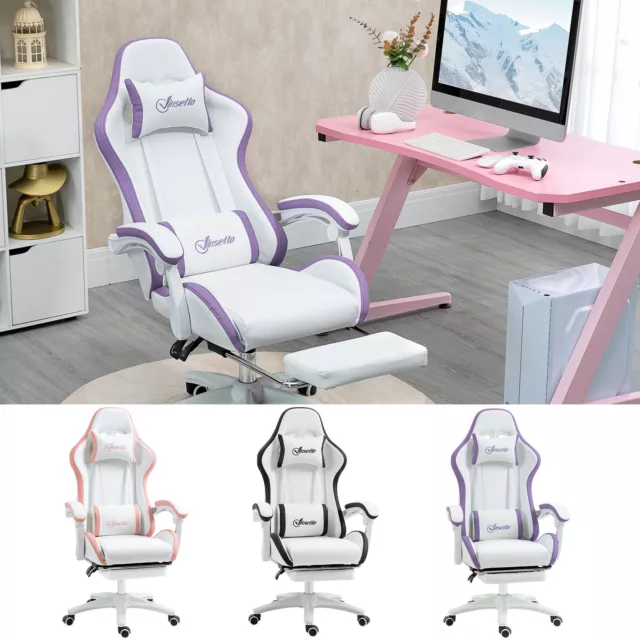 Racing Gaming Chair Reclining PU Leather Computer Chair with Headrest