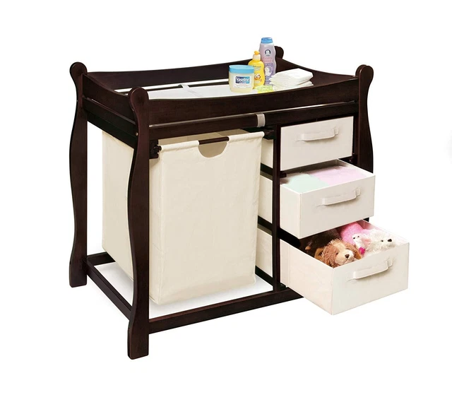 Changing Table Hamper Baskets Storage Organizer Decor Home Furniture Espresso 2