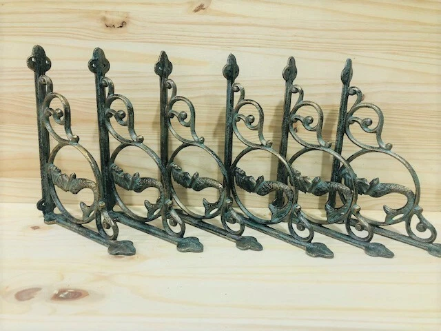 6 Cast Iron MERMAID Brackets Garden Braces Shelf Bracket Corbels Beach Nautical