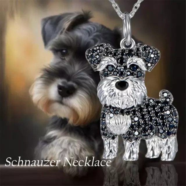 Schnauzer Dog Pendant Necklace Elegant Pet Puppy Jewelry Animal Dog Lovers Gift