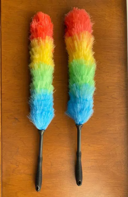 2x High Quality Duster Anti static Feather Sturdy Handle Dust Dirt Clean Hygiene