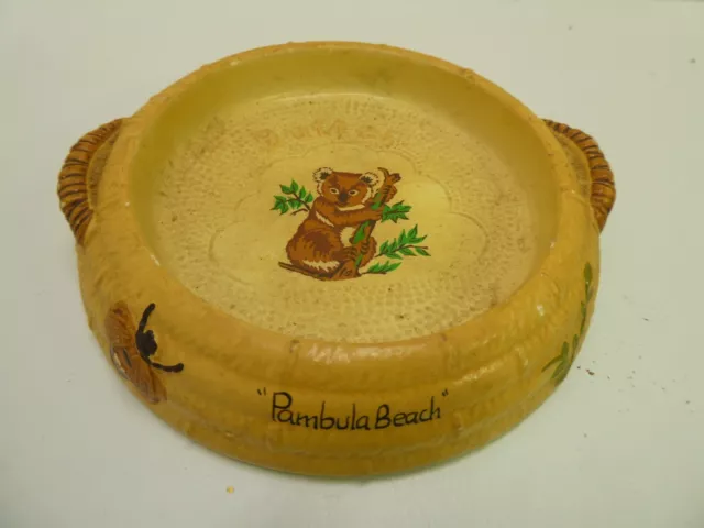 Vintage Souvenir Pottery Butter Dish Bowl Pambula Beach Koala Manor Ware England