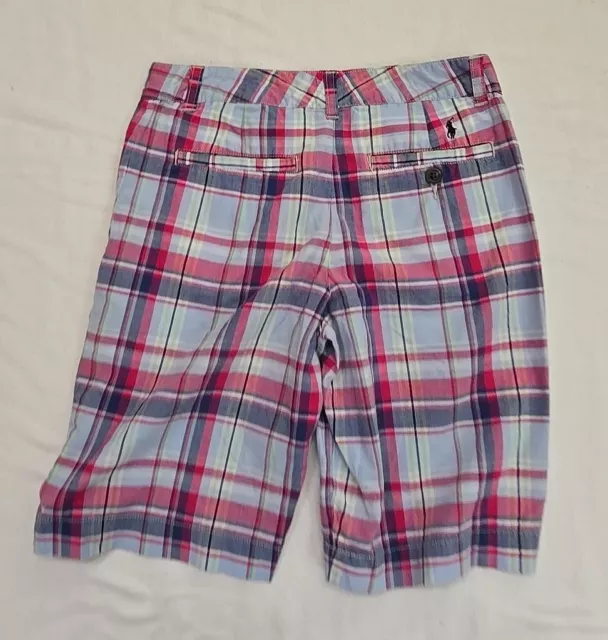 Boys polo Ralph Lauren plaid shorts blue Fusha, size 12 3