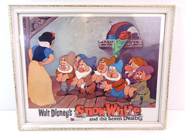 DISNEY SNOW WHITE and the Seven Dwarfs Re-release Vintage Framed Lobby ...