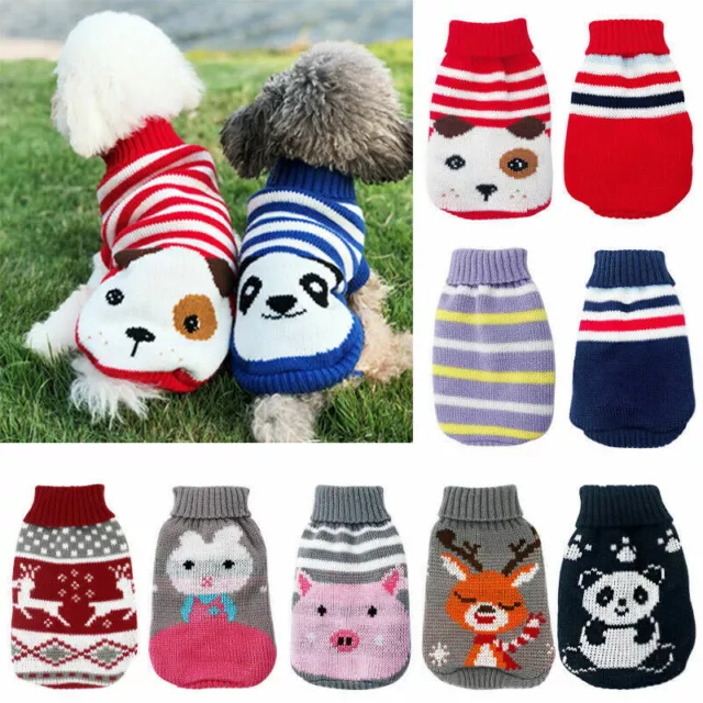 Cute Pet Dog Warm Jumper Sweater Clothes Puppy Cat Knitwear Knitted Coat Winter*