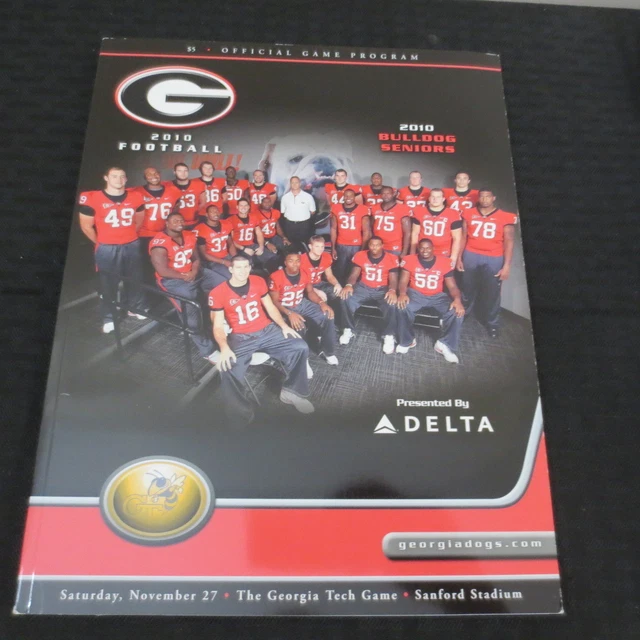 2010 UGA Georgia Bulldogs Program vs Georgia Tech Yellow Jackets Nov 27, 2010