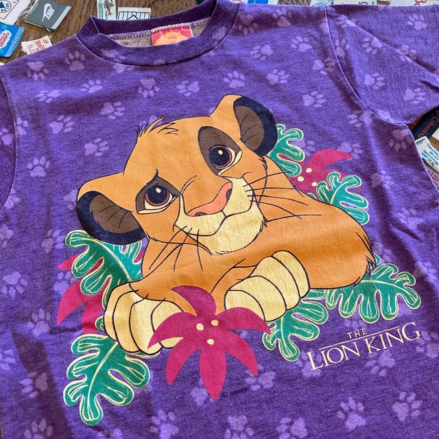 90S RARE THE Lion King Kids T-shirt Vintage Simba All Over Print