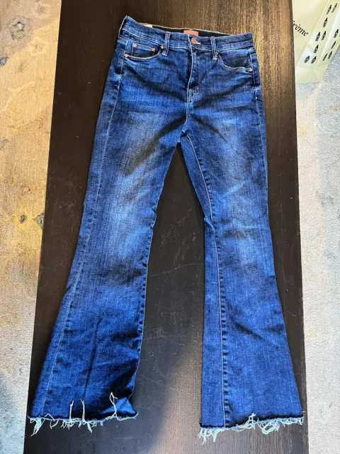 Mother Denim Size 26 Insider Crop Step Fray Jeans Not Rough Enough Raw Hem
