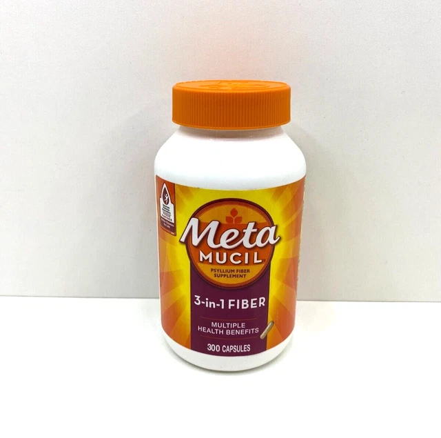 NEW METAMUCIL 3IN1 Fiber Psyllium Fiber Supplement 300 Capsules