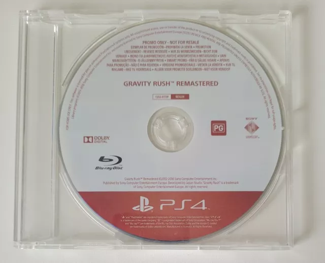 Gravity Rush Remastered PS4 Promo Disc | PAL | Very Rare | Tested |