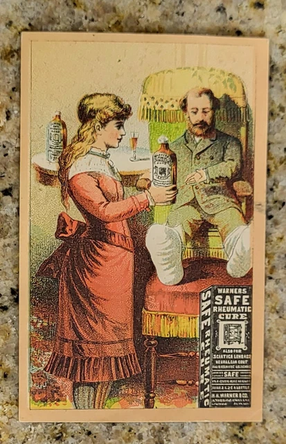 Victorian Trade Card Warner's Rheumatic Cure Drug Store Pharmacy