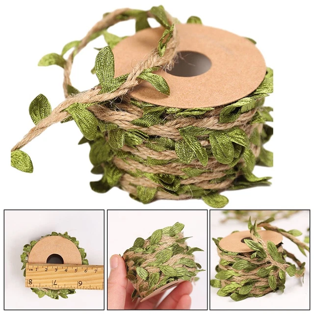 Jute Sackleinen Rollen Band für Geschenkverpackung 5M simulierte Blätter festl