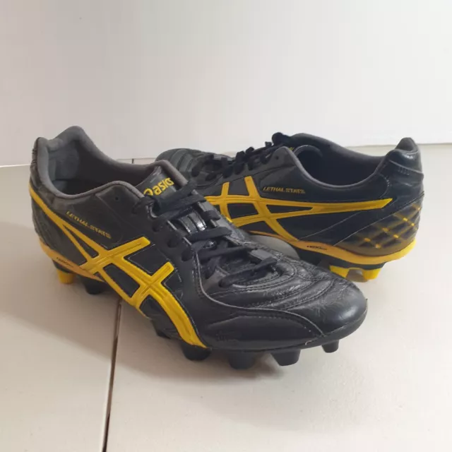 Asics Lethal Stats HG10mm Mens Football Soccer Boots Black Sz US 9.5 SE122